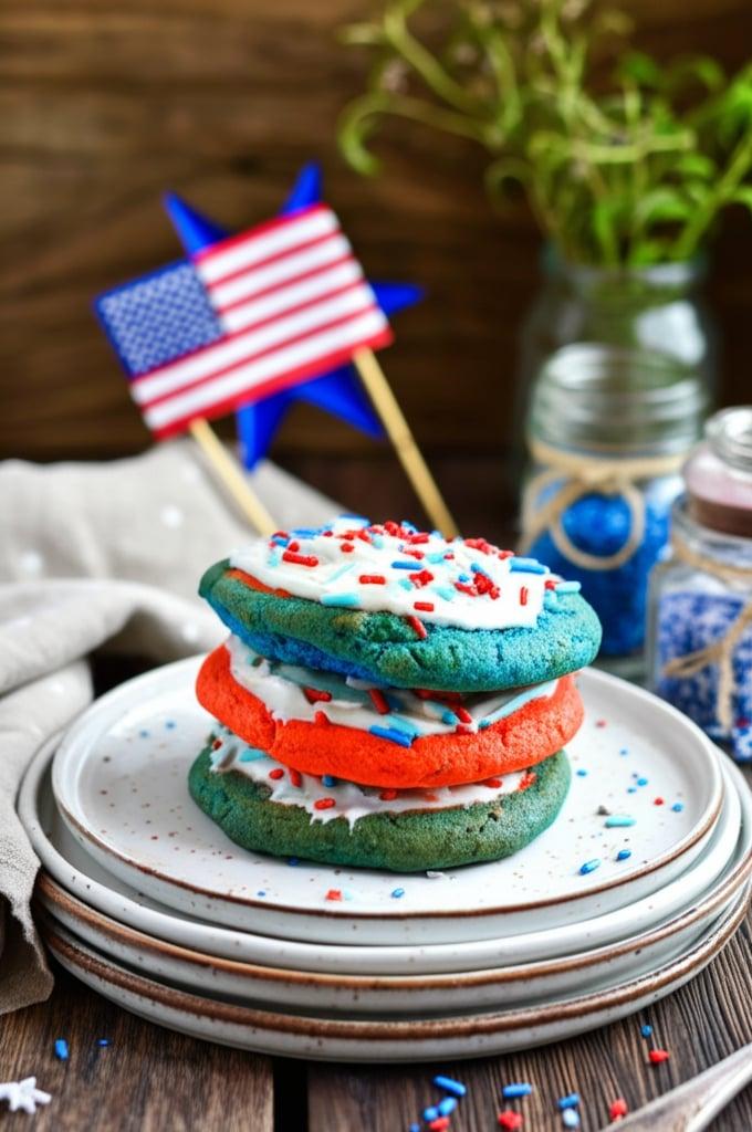 Air Fryer 4th of July Cookies