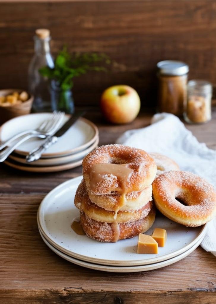 Air Fryer Caramel Apple Donuts