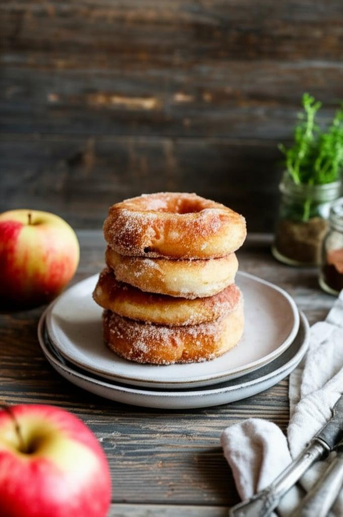 Donas de manzana caramelizada en freidora de aire