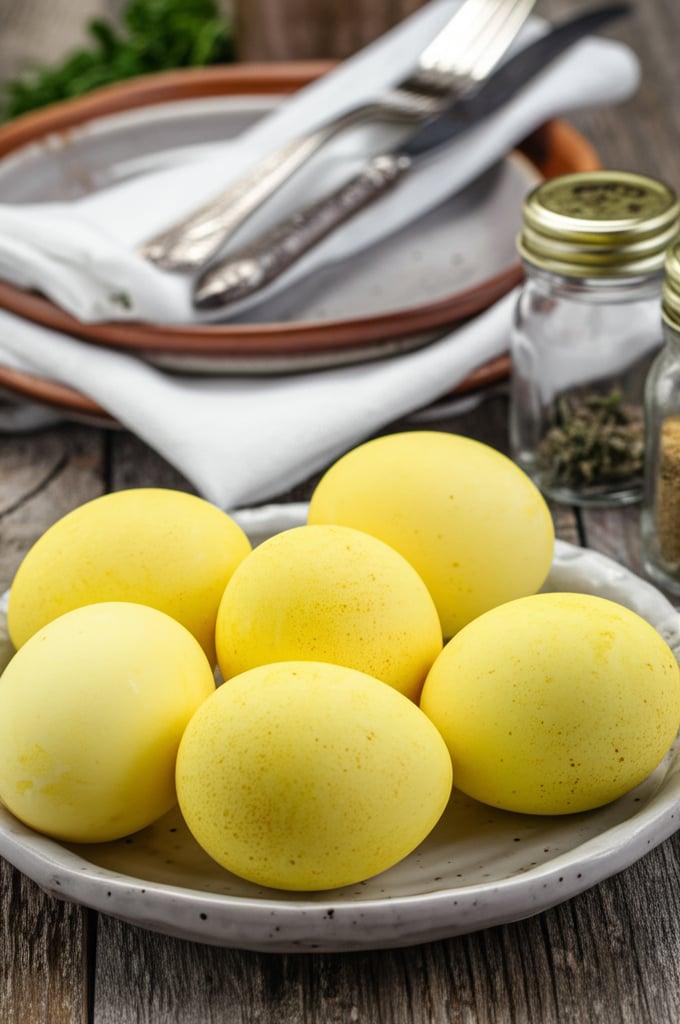 Mit Luftfritteuse gefärbte Ostereier