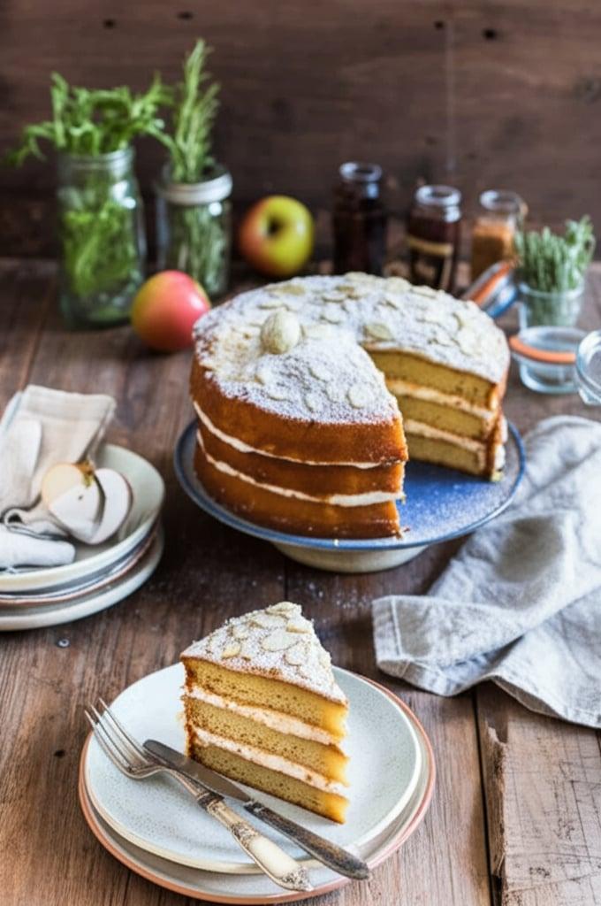 Almond Cardamom Apple Layer Cake