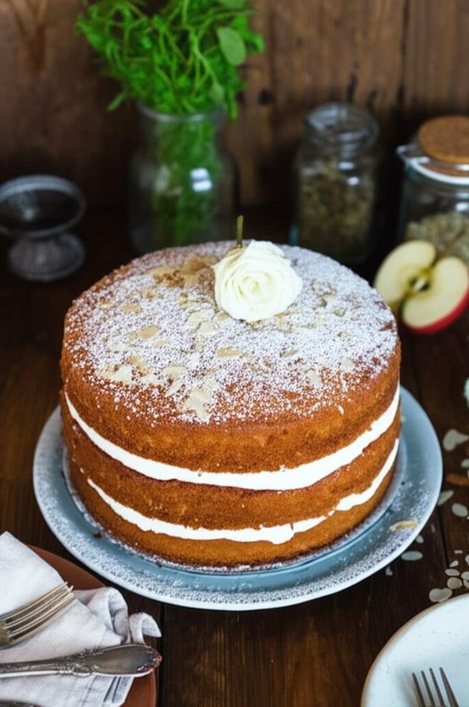 Almond Cardamom Apple Layer Cake