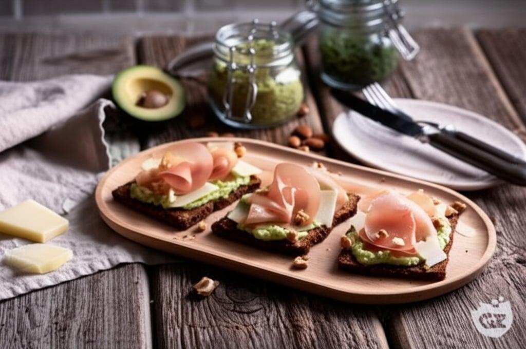 Avocado toast with turkey bresaola
