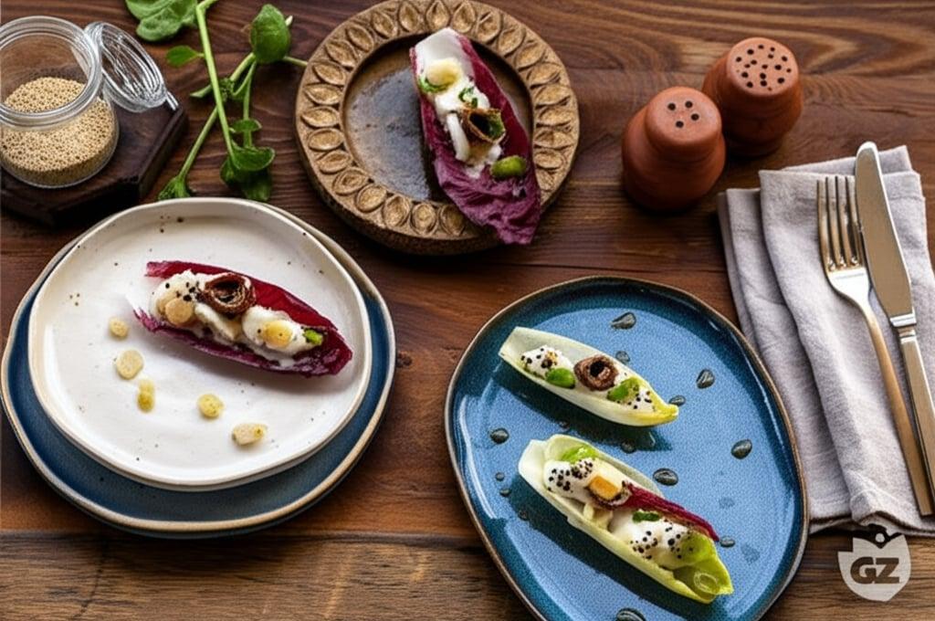Endive and Radicchio Boats with Anchovies