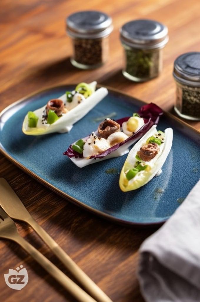 Endive and Radicchio Boats with Anchovies