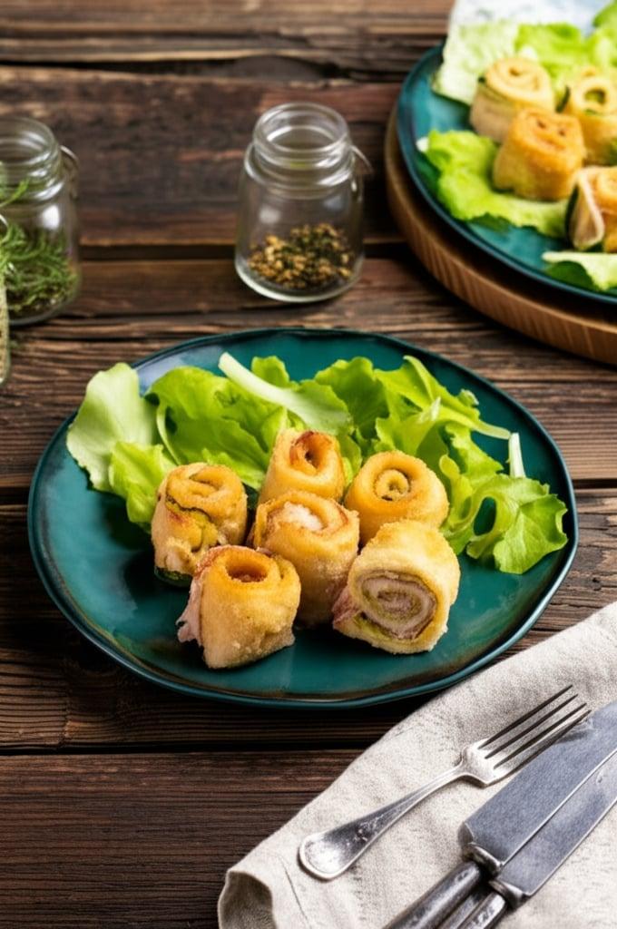 Rouleaux de poitrine de poulet et courgettes