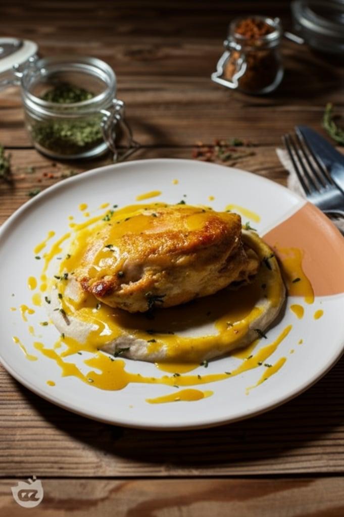 Chicken with cauliflower and mustard sauce