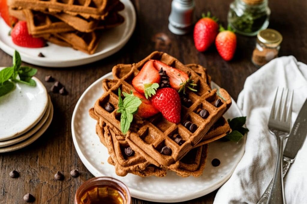 Chocolate chip sweet potato waffles