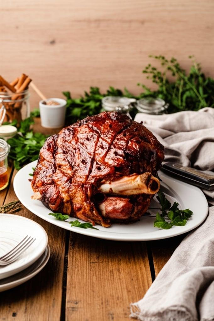 Cinnamon Honey Glaze Baked Picnic Ham