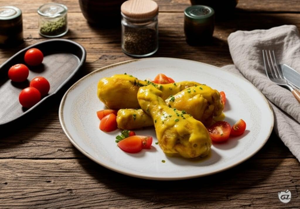 Chicken thighs with saffron