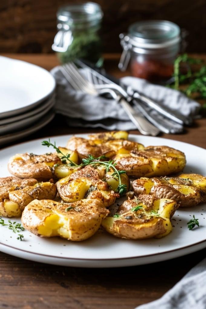 Crispiest Garlic Smashed Potatoes Recipe Ever