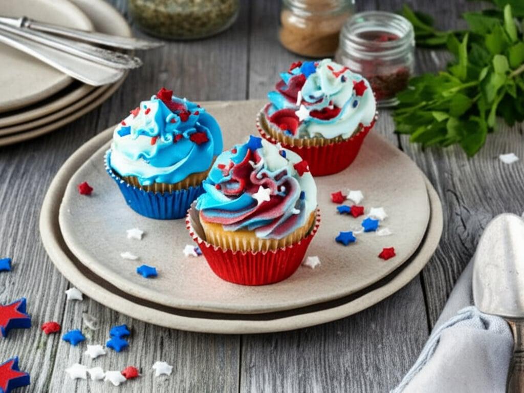 Easy 4th of July Cupcakes