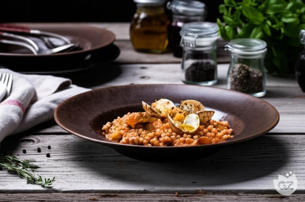 Fregola with clams and bottarga