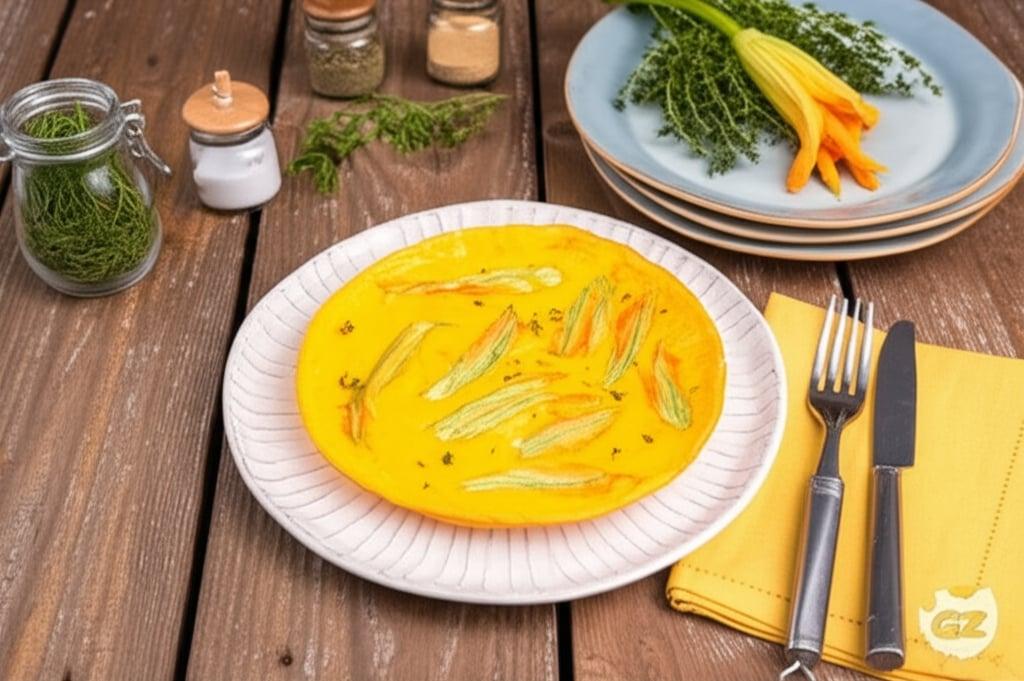 Zucchini Flower and Saffron Frittata