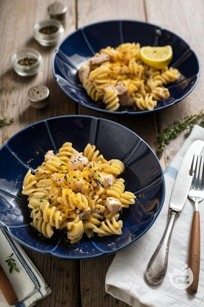 Fusilli con tonno fresco e bottarga