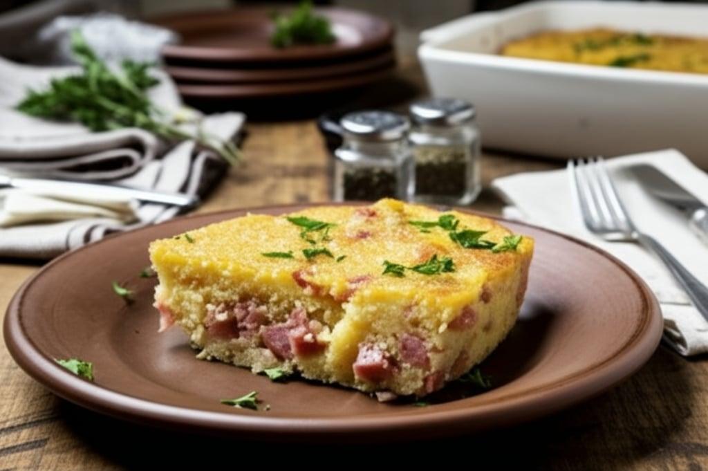 Potato gateau with salami