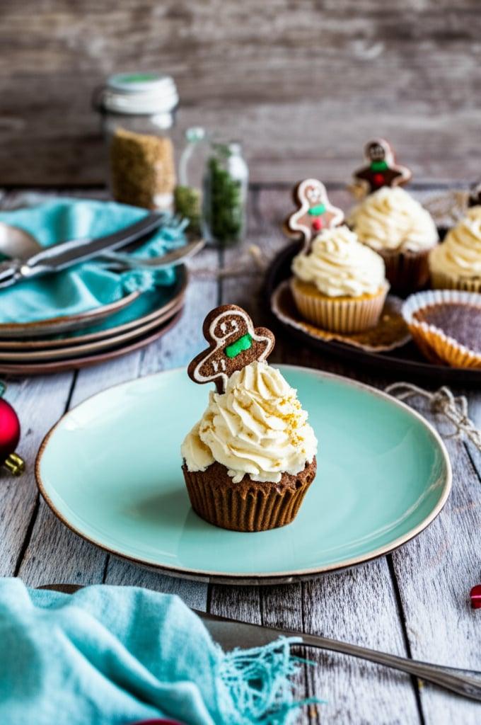 Gingerbread Cupcakes with Spiced Buttercream