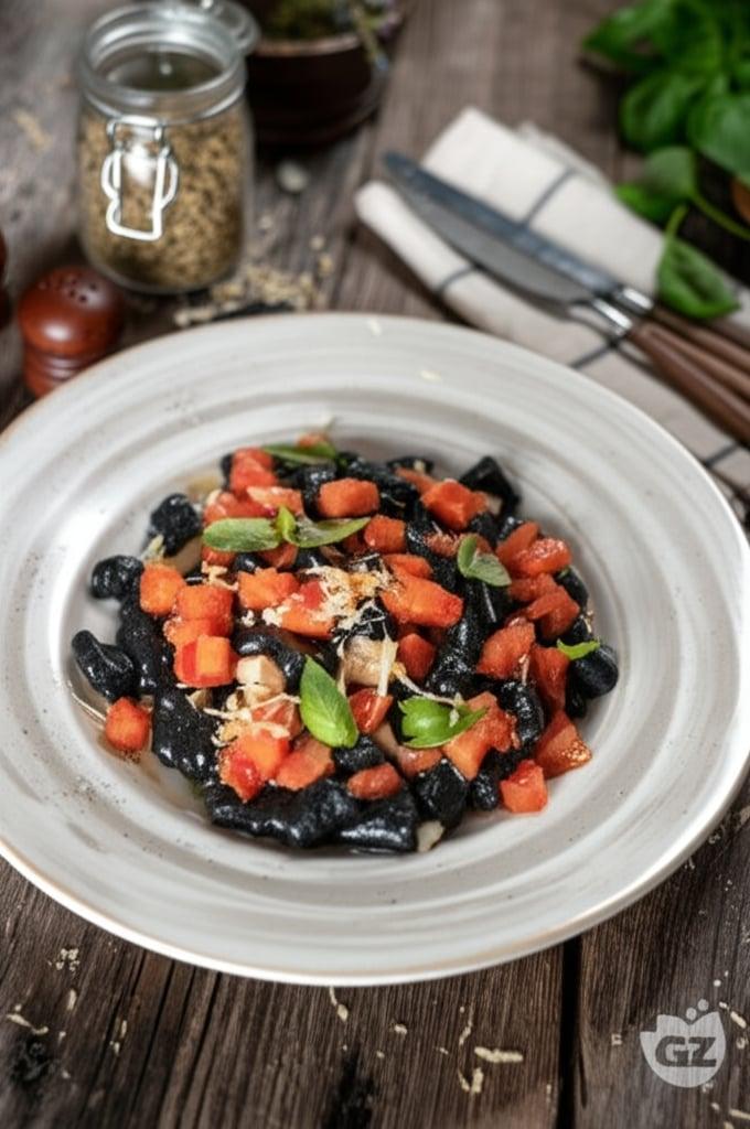 Gnocchetti al nero di seppia con ragù di seppie