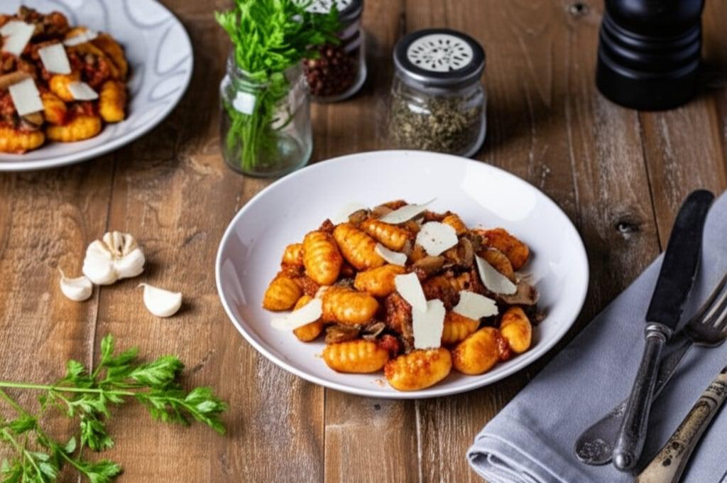 Gnocchi con ragù ubriaco di verdure