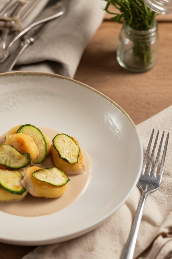 Gnocchi stuffed with creamed cod