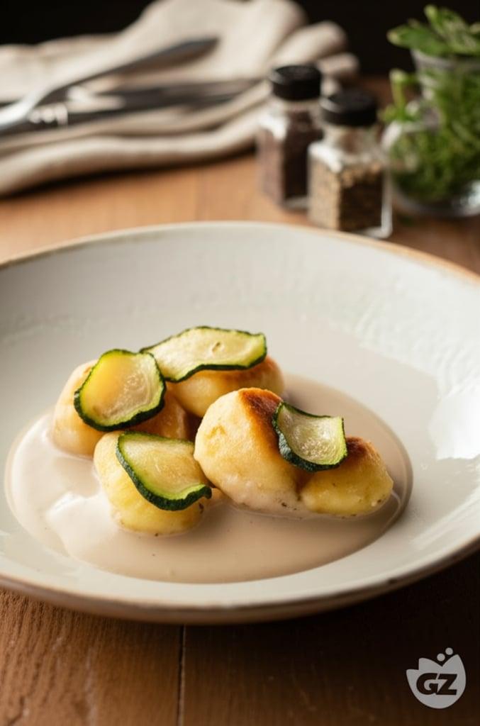 Ñoquis rellenos de bacalao mantecato