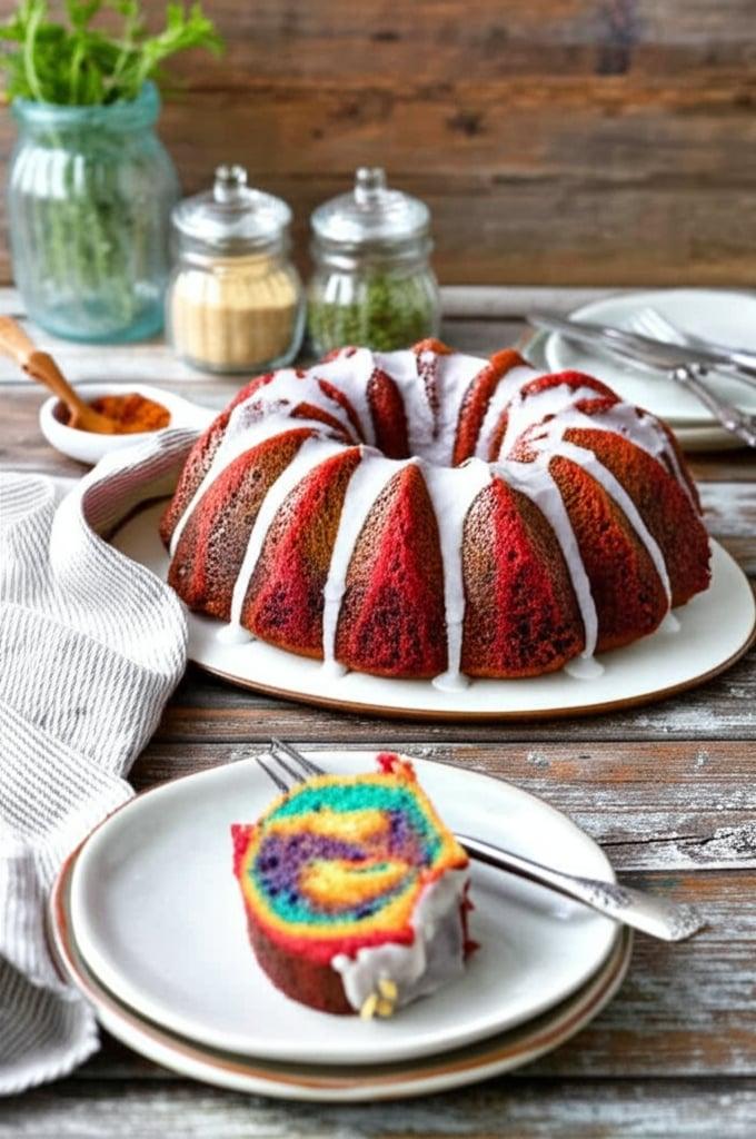 Instant Pot Rainbow Bundt Cake