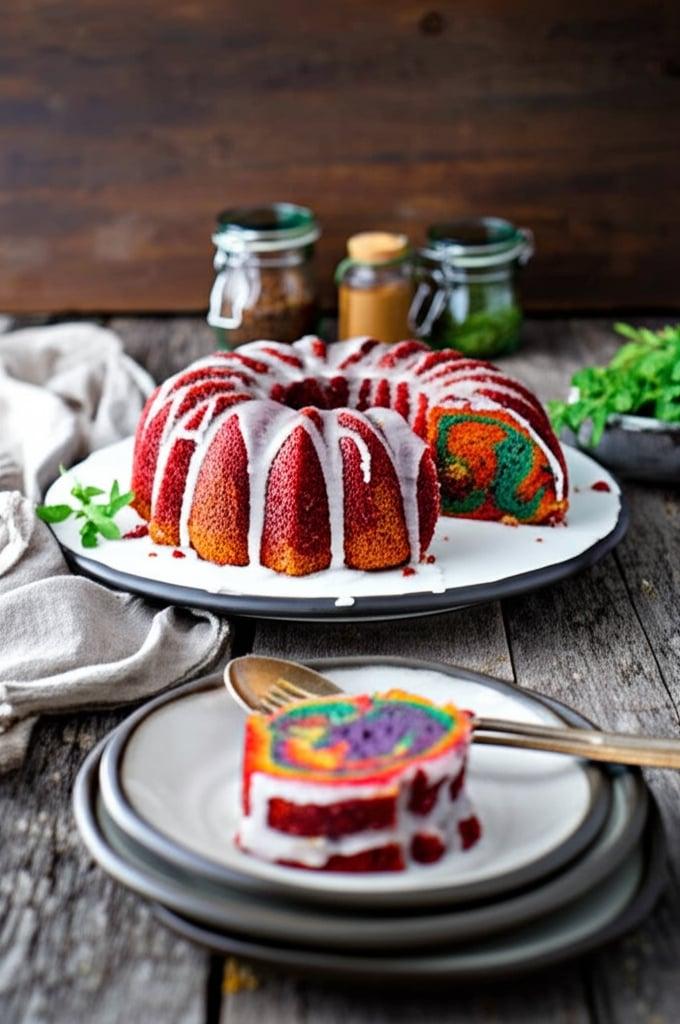 Instant Pot Rainbow Bundt Cake