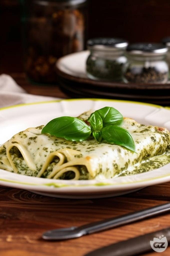 Microwave Pesto Lasagna