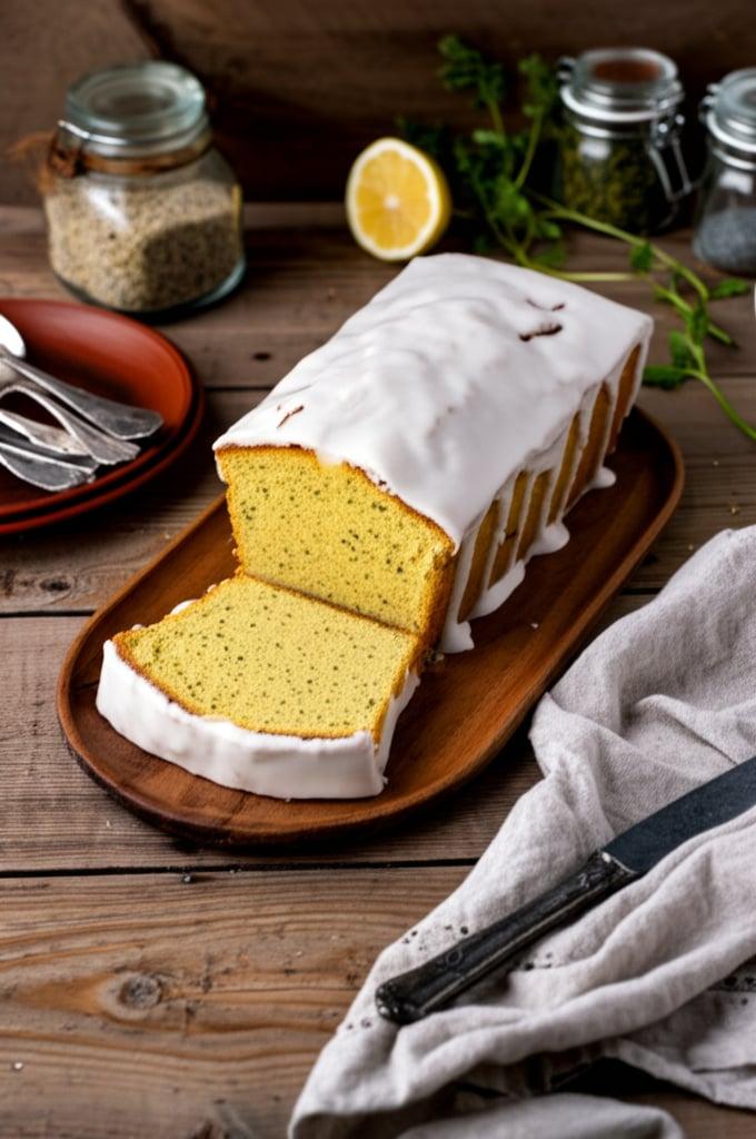 Pastel de limón y semillas de amapola