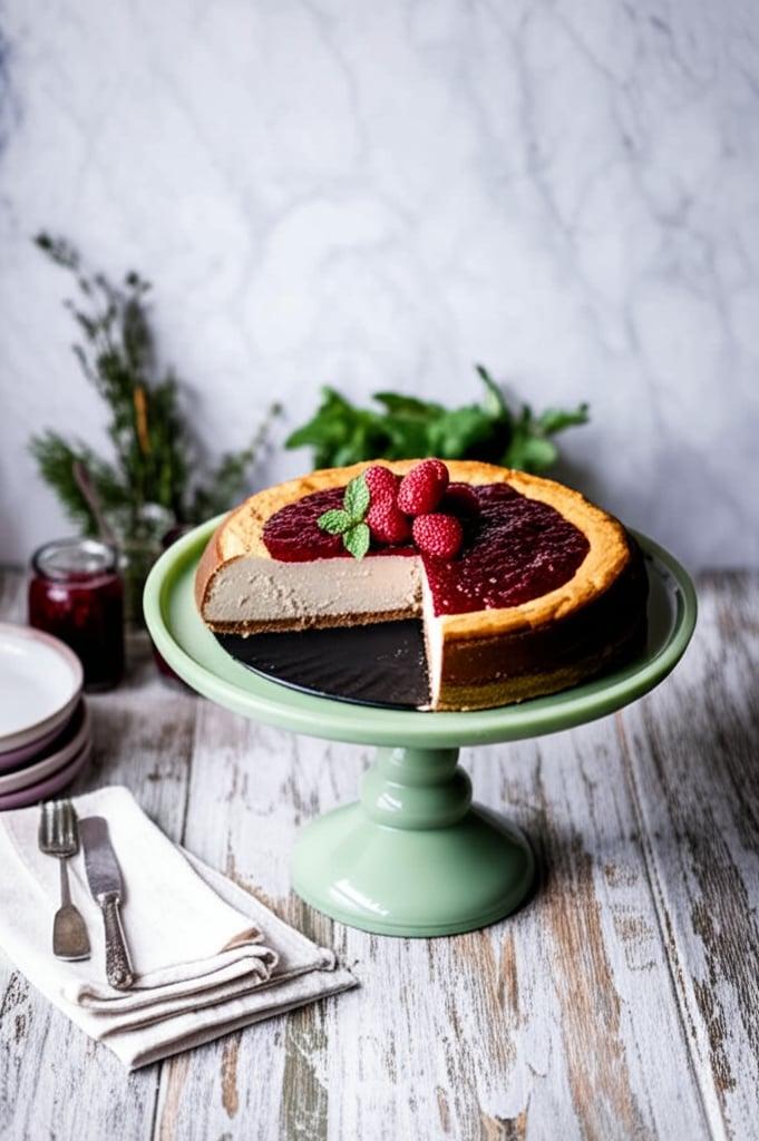 Low Carb Cheesecake with Raspberry Jam