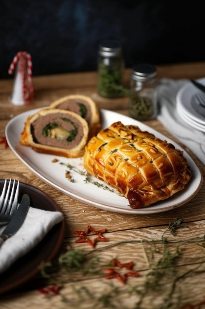 Meatloaf with Grana Padano in puff pastry crust