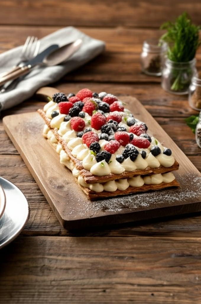 Millefoglie with berries