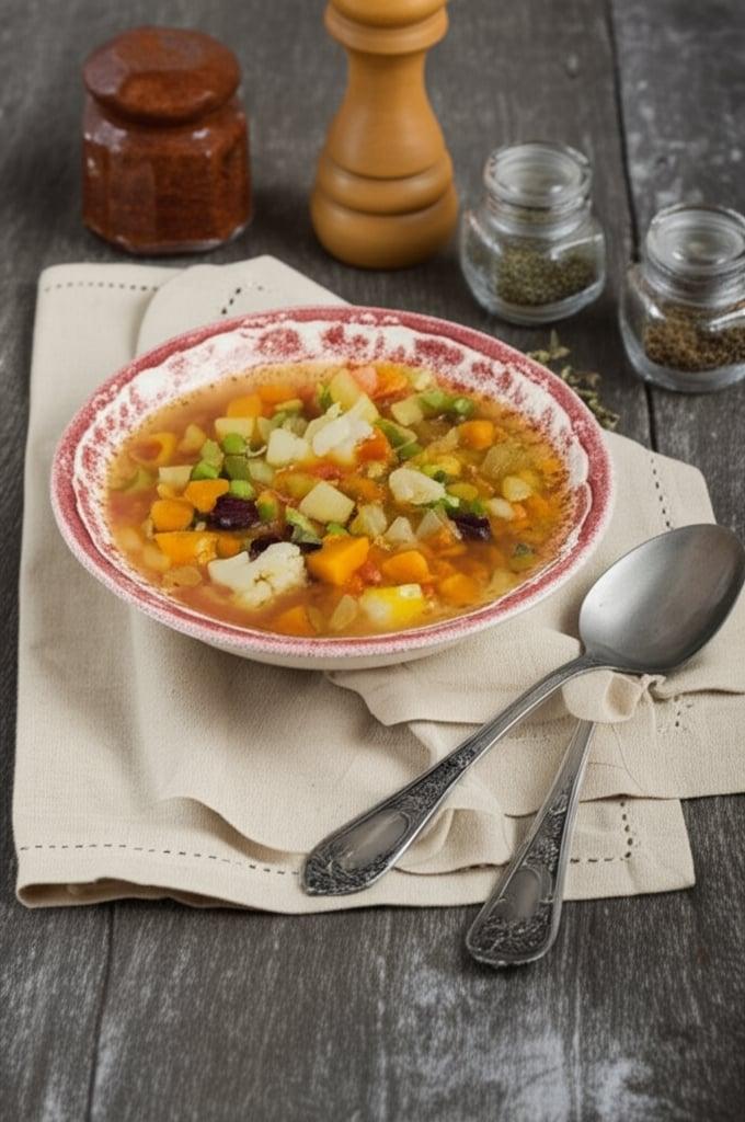 Minestrone de verduras al microondas