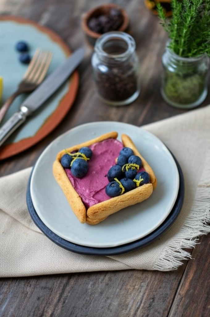 Mousse ai mirtilli con Pavesini
