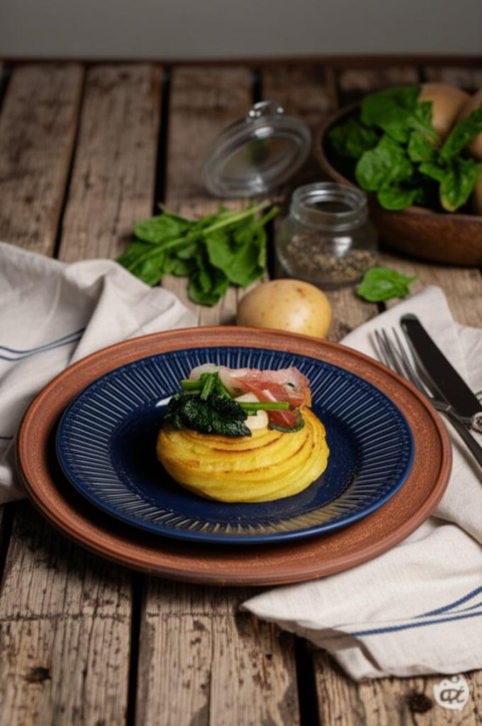 Duchess Potato Nests with Rapini