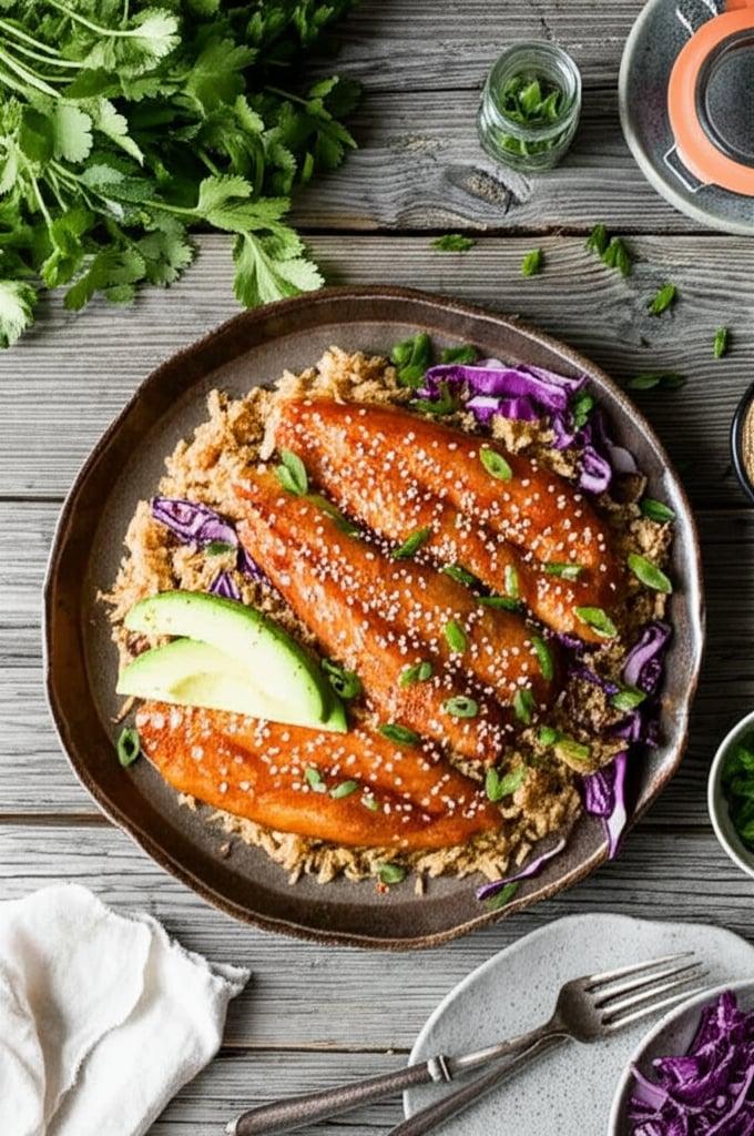 One Pot Asian Rice and Fish