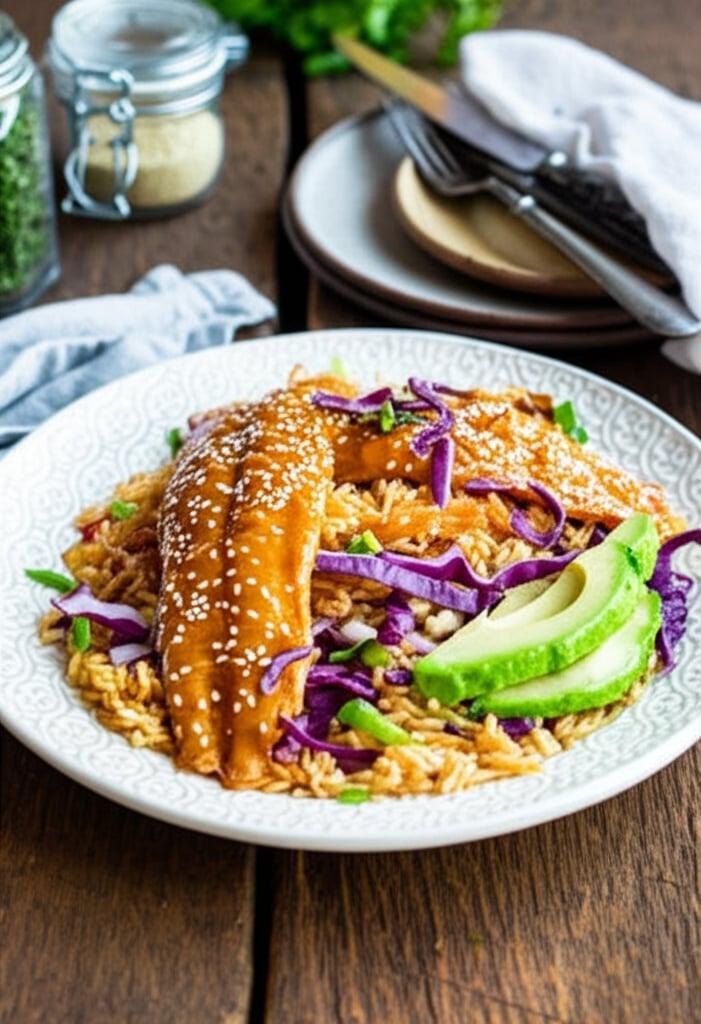 One Pot Asian Rice and Fish