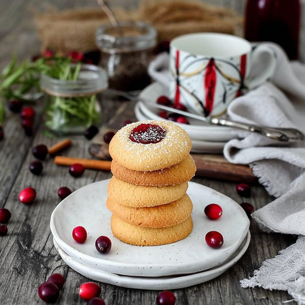 Orange and Cranberry Thumbprint Cookies