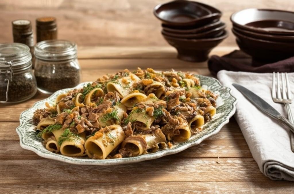 Paccheri con biancostato alla genovese