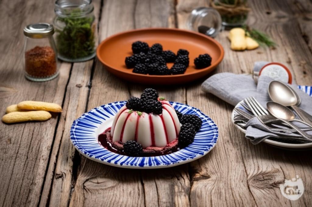 Blackberry Panna Cotta with Pavesini