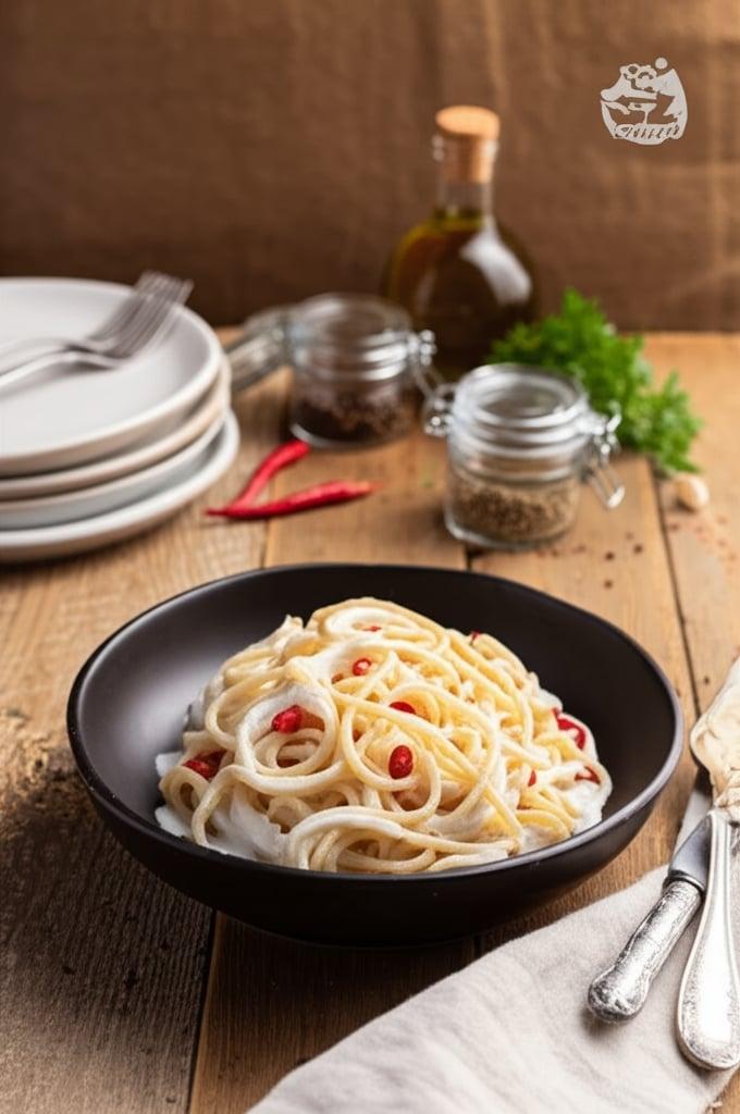 Pasta aglio, olio e peperoncino cremosa