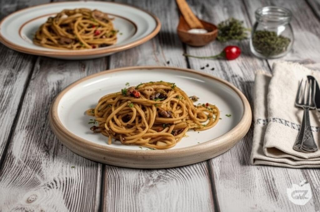 Pasta al ragù di ricciola e porcini secchi