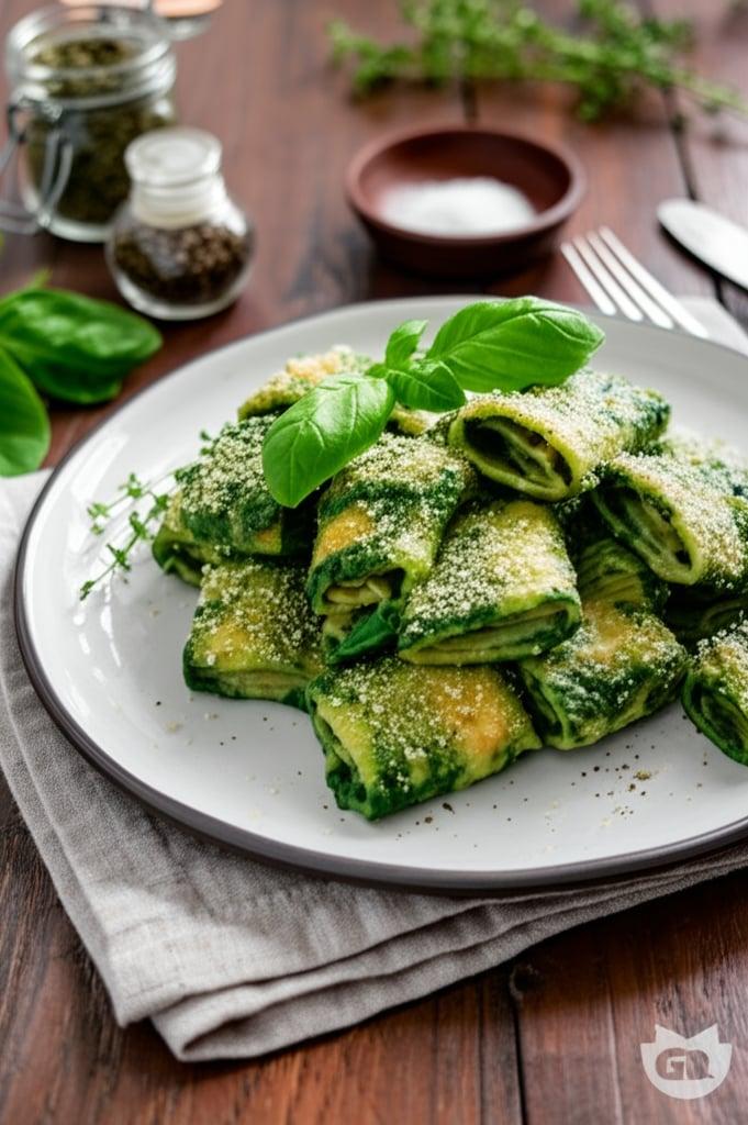Pasta with spinach and taleggio