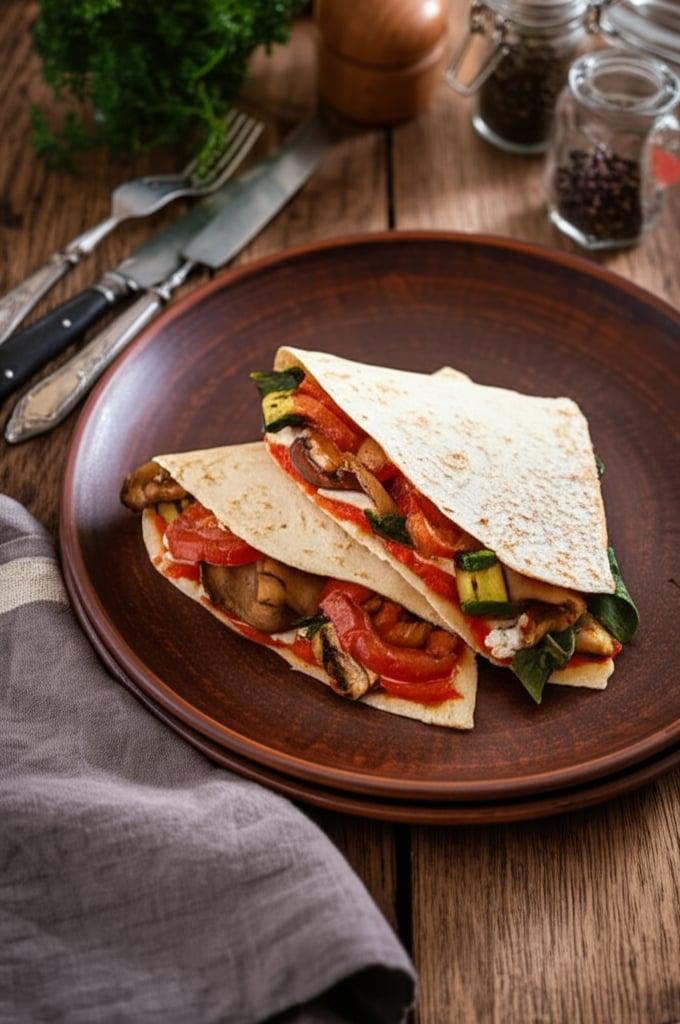 Piadina con verdure grigliate e stracciatella