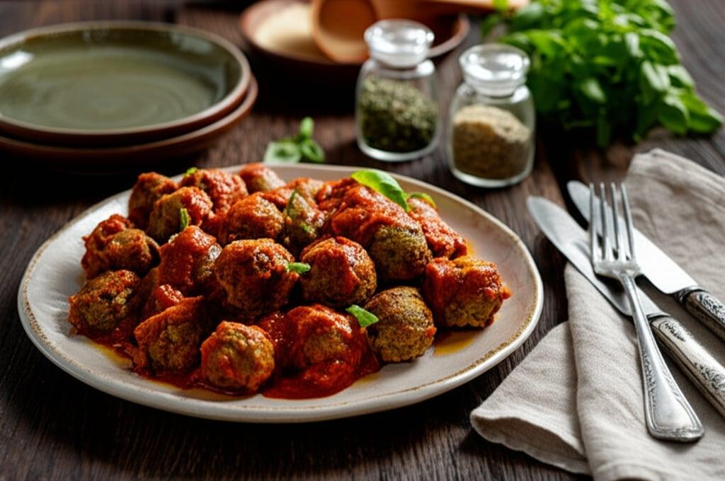 Artichoke Meatballs in Tomato Sauce