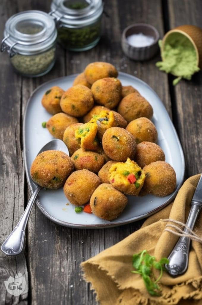 Polpette di miglio, verdure e zafferano