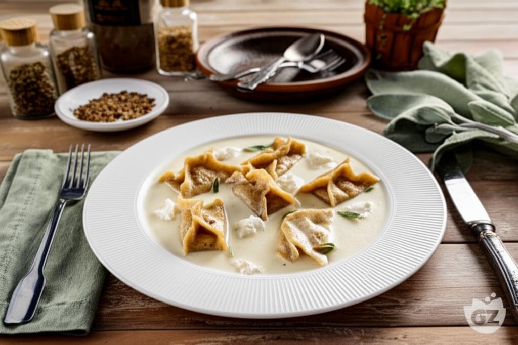 Ravioli di grano saraceno con crema di patate