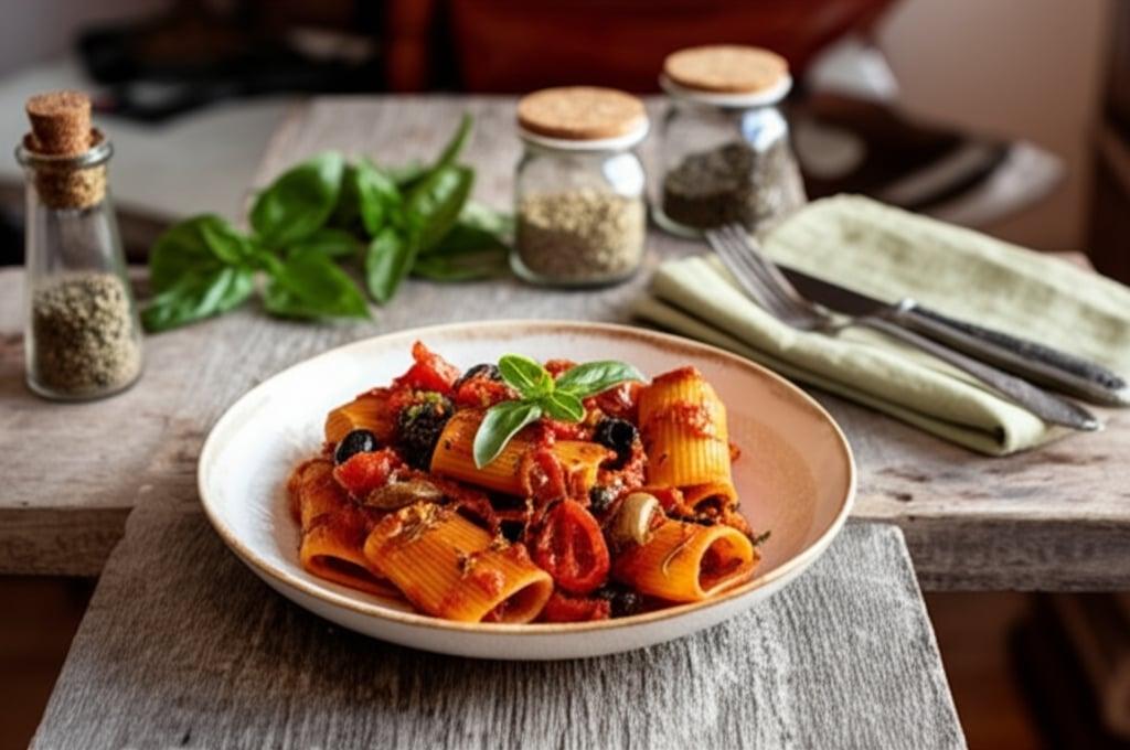Rigatoni alla puttanesca e nduja