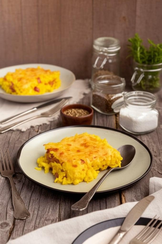 Baked Saffron Rice with Speck and Brie