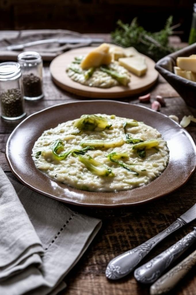 Risotto with pecorino cheese and puntarelle